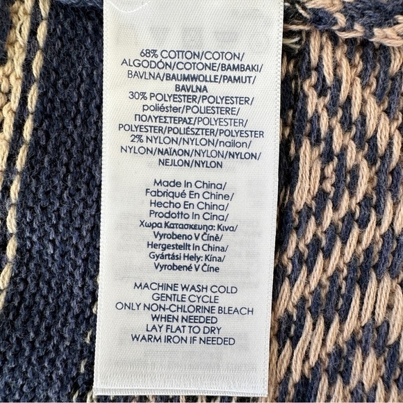 Chaps open cardigan, oversized fit  with dolman cut sleeves, cotton blend - Picture 10 of 10